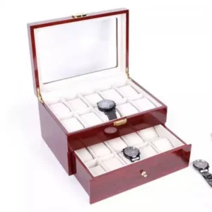 Porta Relojes de Madera para 20 Relojes o Accesorios